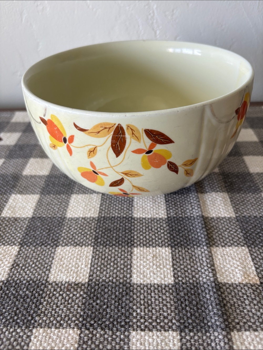 Vintage Hall Autumn Leaf Cream Ceramic Bowl - medium